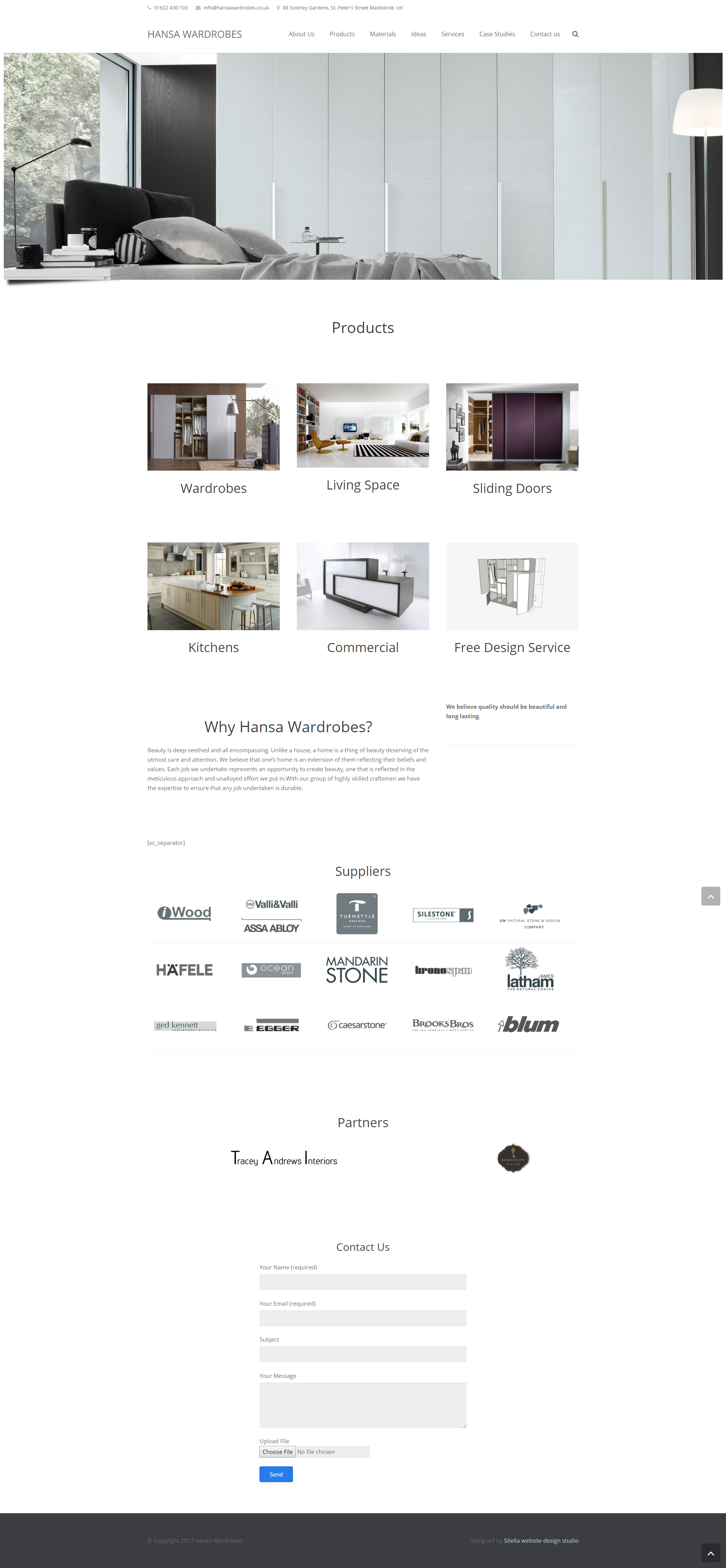 UK wardrobe production company website development