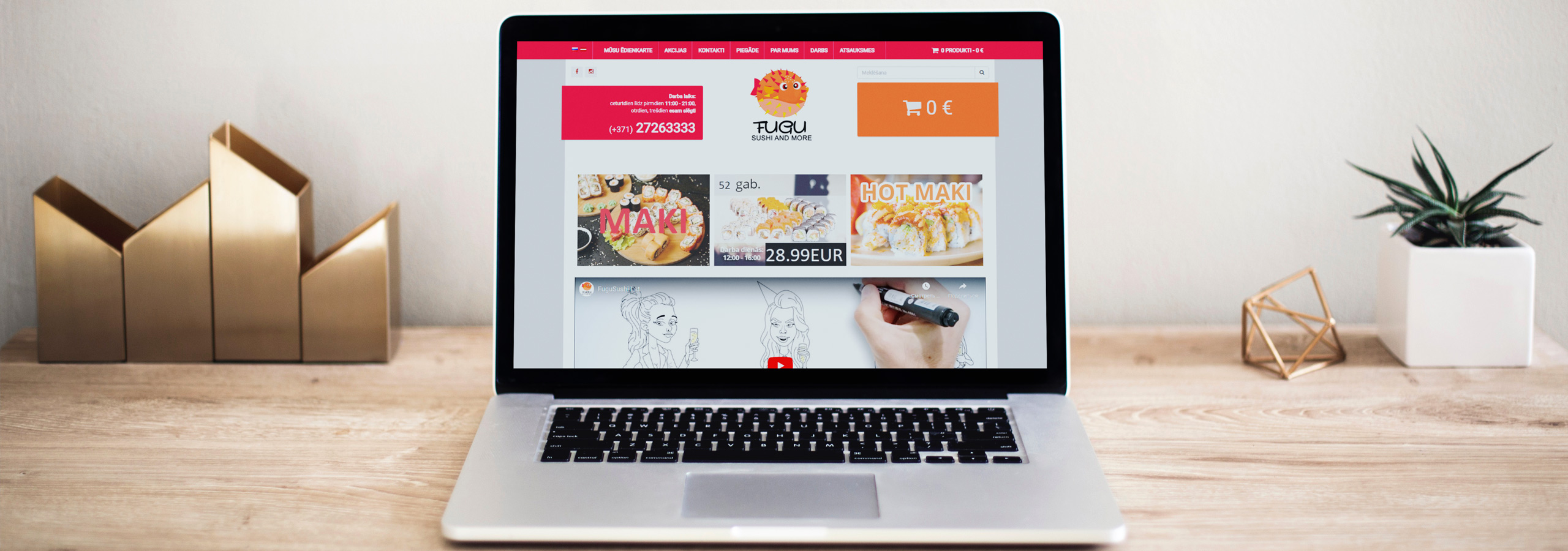 Sushi delivery website with great positions on google