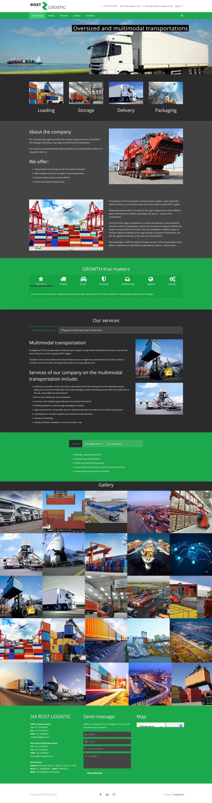 Corporate website for logistic company